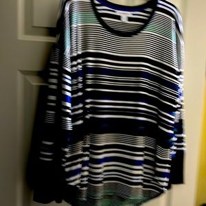 Liz clairborne long sleeve light top XLG striped top